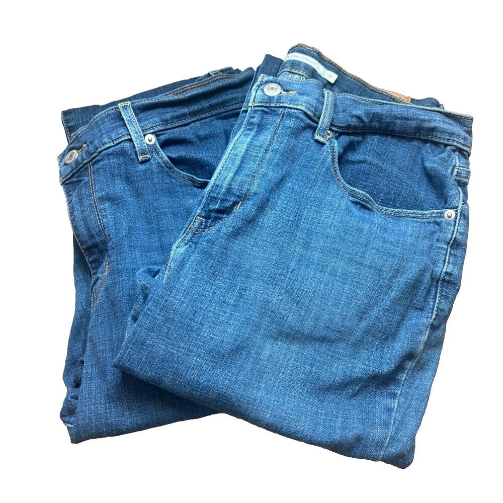 Levi's Classic Straight Jeans Womens 12 Blue Stretch Denim Mid Rise Set of 2